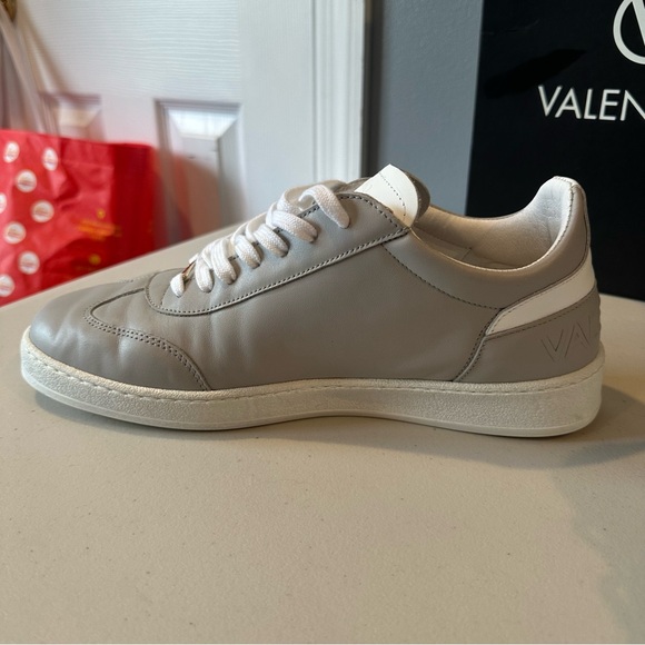 VALENTINO by Mario Valentino Ronald Logo Leather Sneakers in Grey - Picture 3 of 14